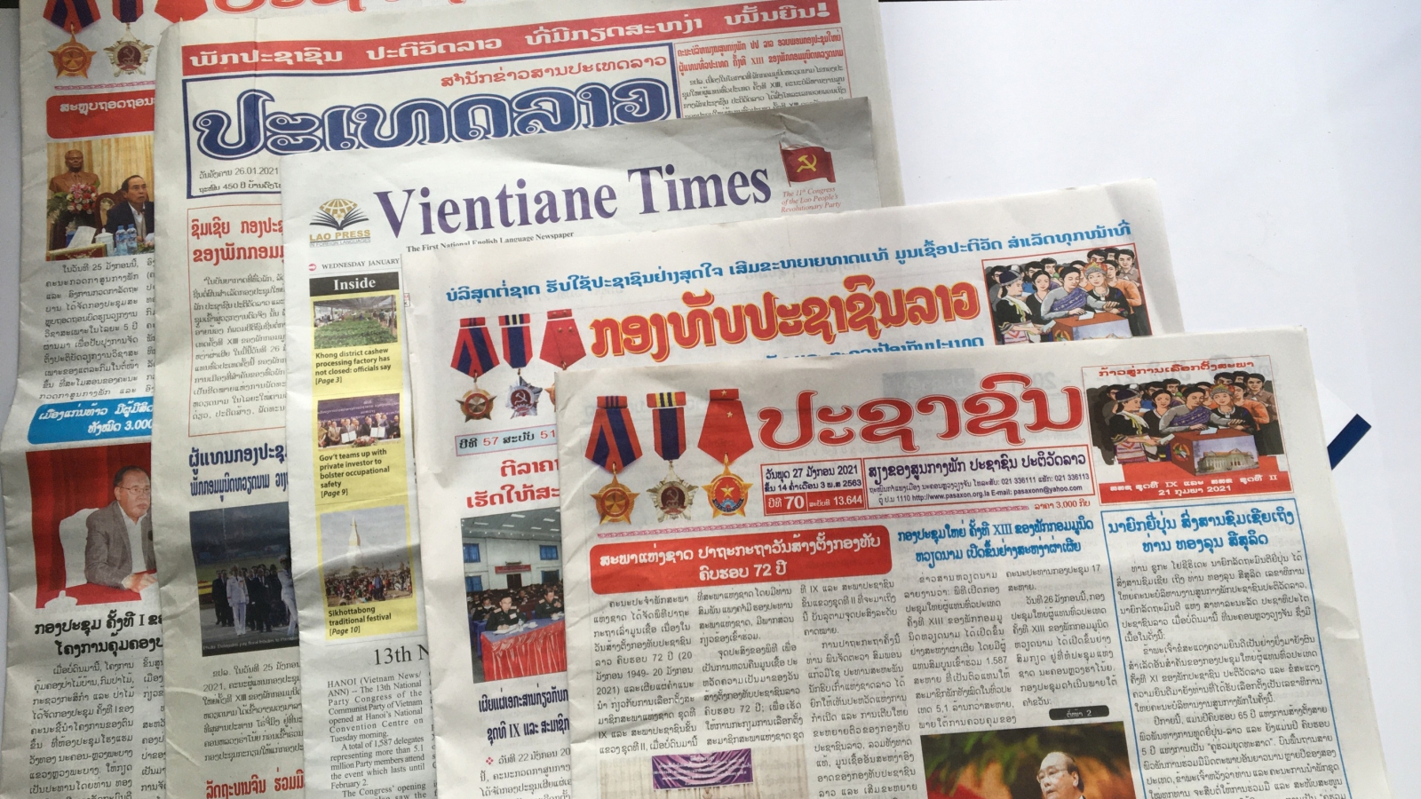 Truyền thông Lào đồng loạt đưa tin về Đại hội lần thứ XIII Đảng Cộng sản Việt Nam