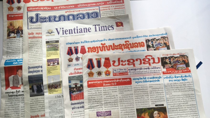 Truyền thông Lào đồng loạt đưa tin về Đại hội lần thứ XIII Đảng Cộng sản Việt Nam