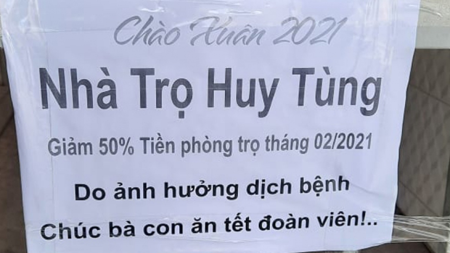 Nhiều chủ trọ ở Bình Dương giảm 50% tiền trọ cho công nhân dịp Tết