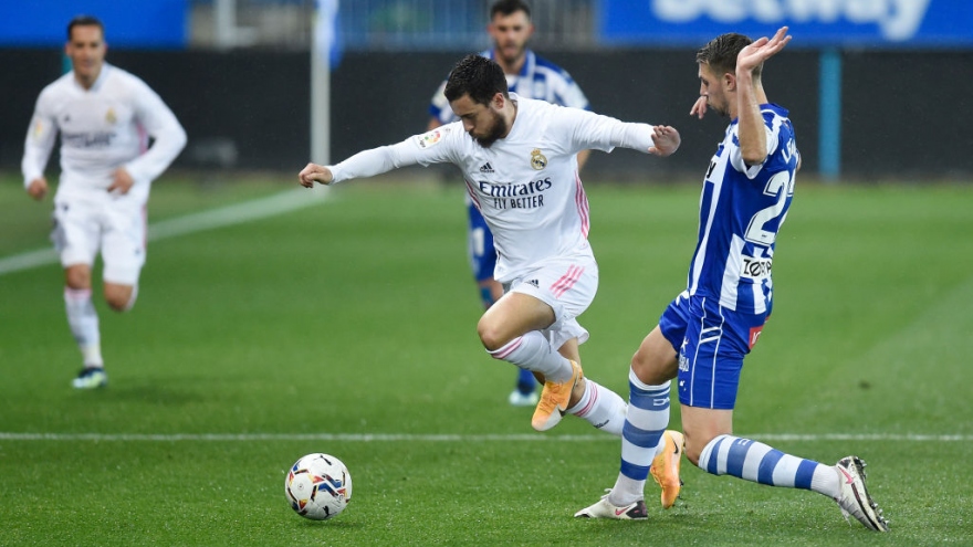 Hazard ghi bàn trở lại sau 2 tháng, Real Madrid thắng đậm Alaves