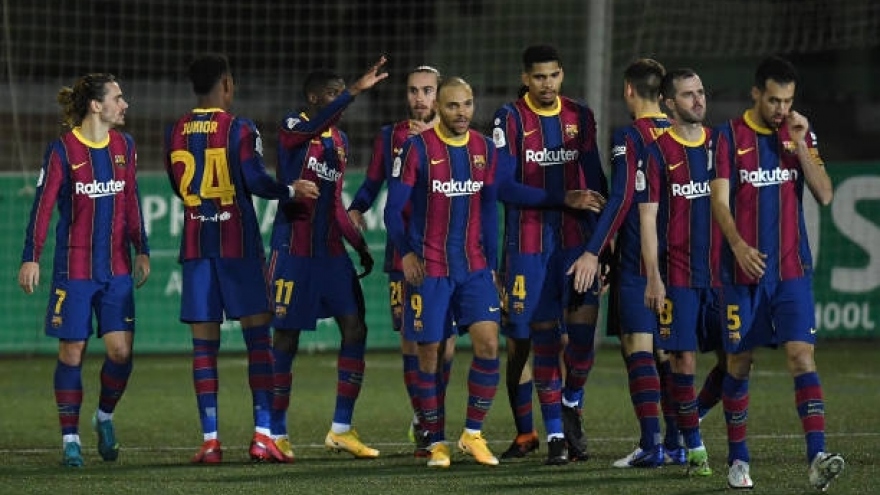 Đá hỏng 2 quả phạt đền trong ngày không Messi, Barca vất vả đi tiếp ở Cúp Nhà vua 
