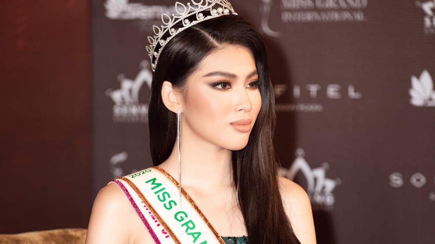 Á hậu Ngọc Thảo nổi bật trong họp báo công bố tham dự Miss Grand International 2020