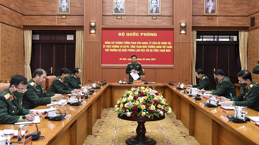 Thượng tướng Phan Văn Giang làm việc với Bộ Tổng Tham mưu Quân đội nhân dân Việt Nam