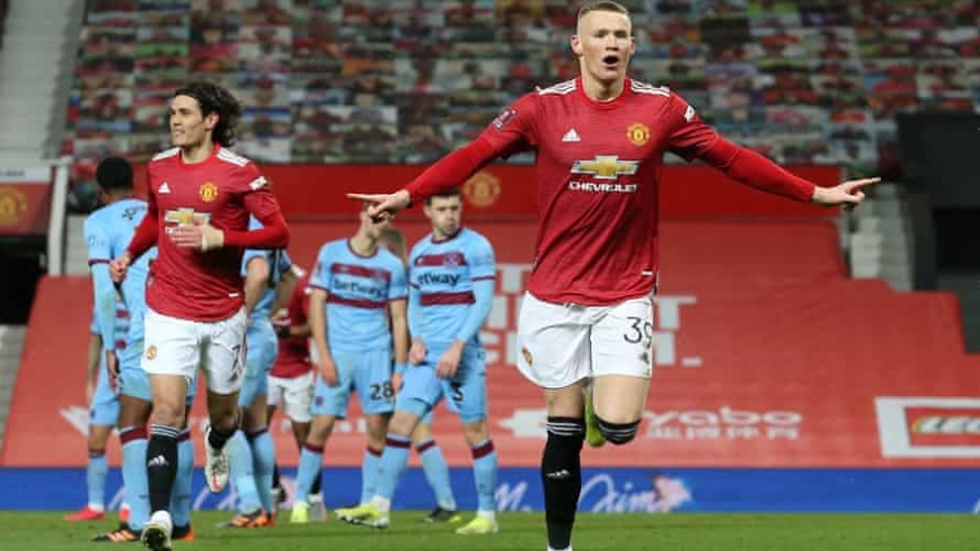 McTominay xé lưới West Ham trong hiệp phụ, MU vào tứ kết FA Cup