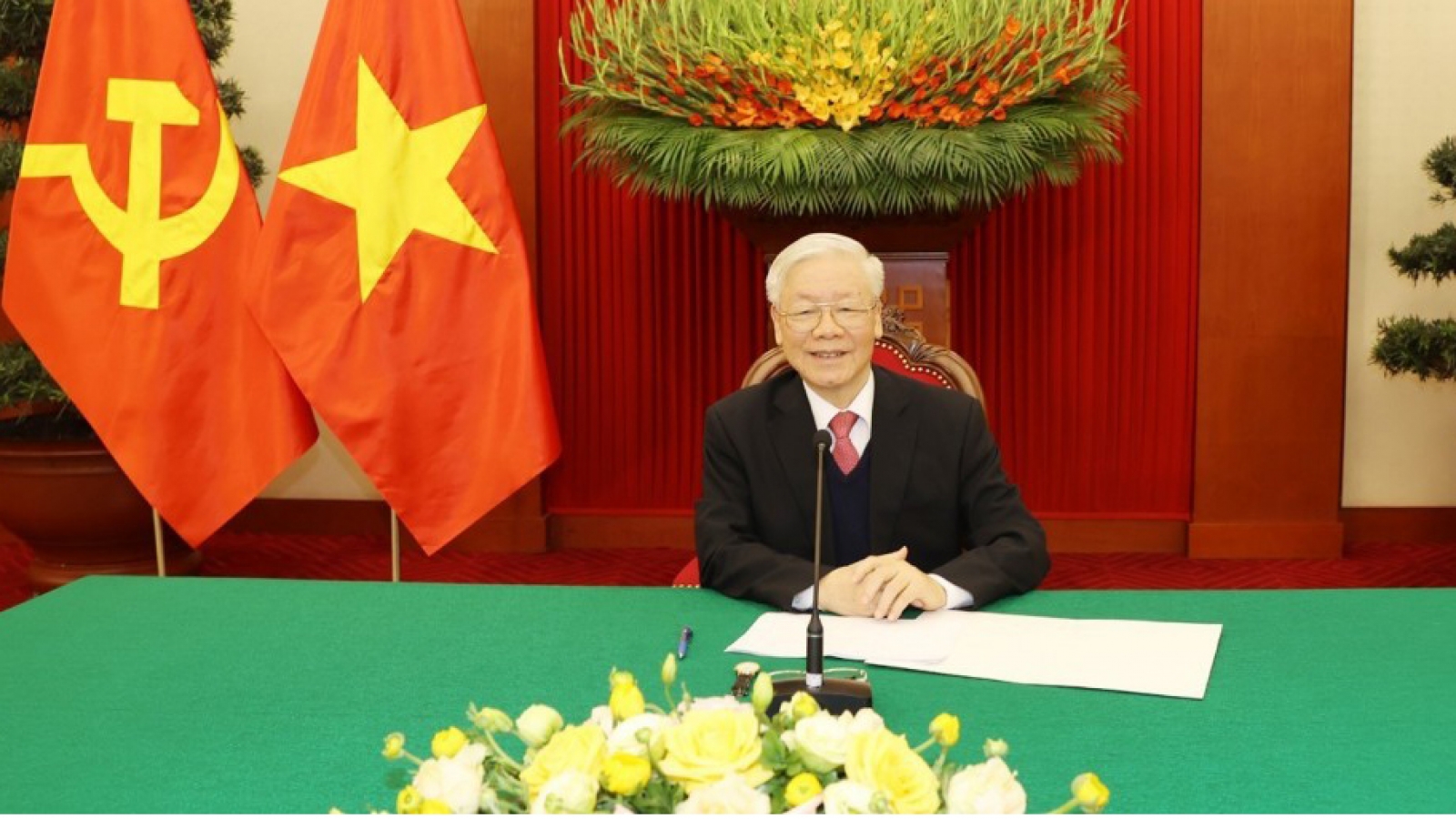 Tổng Bí thư, Chủ tịch nước điện đàm với Chủ tịch đảng Dân chủ tự do, Thủ tướng Nhật Bản