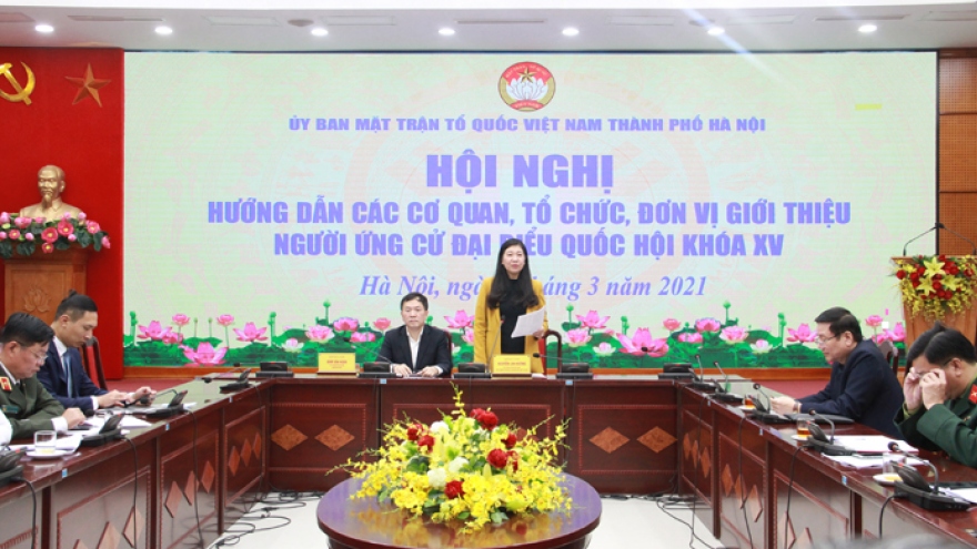 Hà Nội dự kiến giới thiệu 59 người ứng cử đại biểu Quốc hội khóa XV