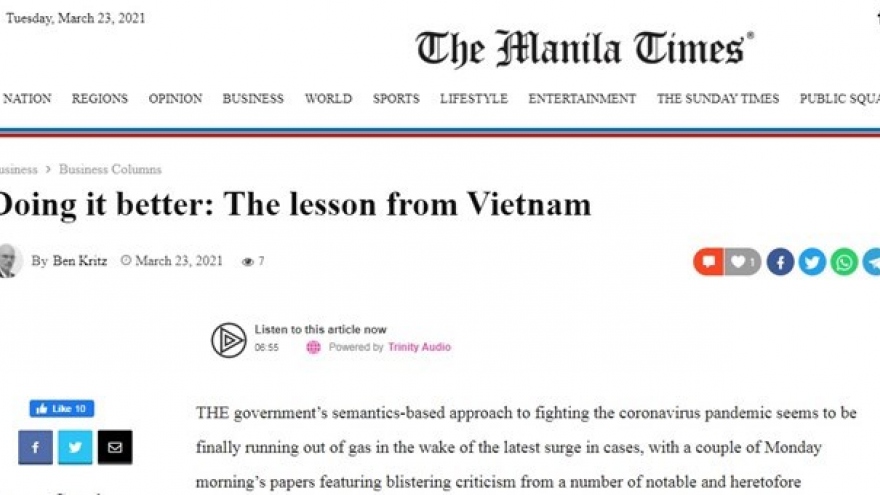Philippine media lauds Vietnam’s anti-COVID-19 formula