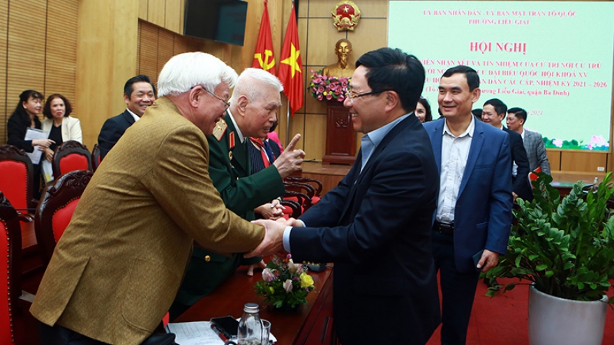 Cử tri phường Liễu Giai tín nhiệm Phó Thủ tướng Phạm Bình Minh ứng cử ĐBQH