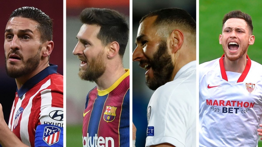 Cuộc đua vô địch La Liga 2020/2021: Từ "tam mã" thành "tứ mã"