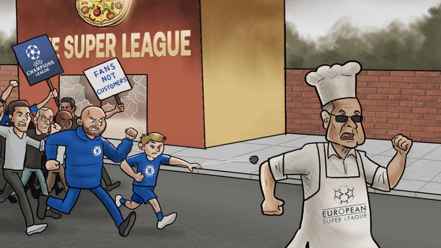 Biếm họa 24h: Perez vã mồ hôi vì Super League sụp đổ