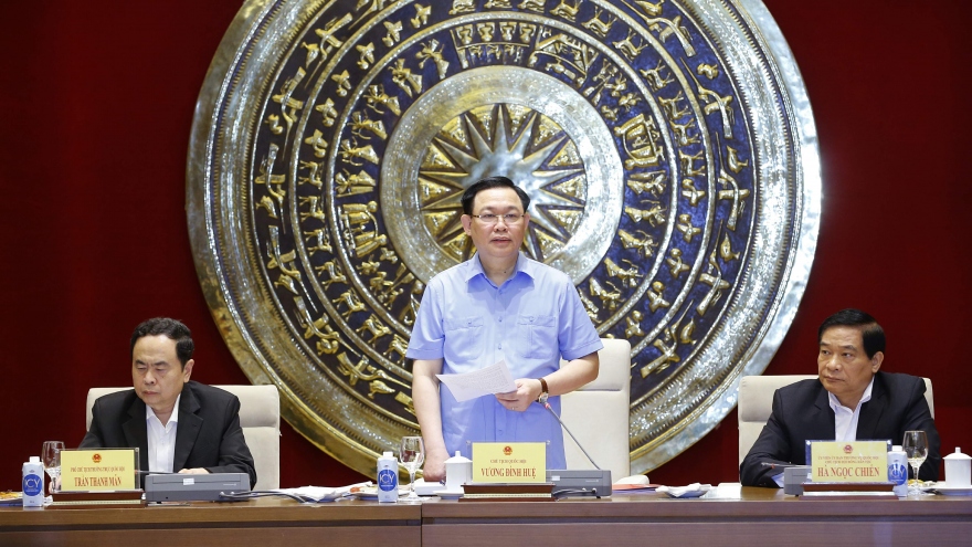 Chủ tịch Quốc hội Vương Đình Huệ làm việc với Hội đồng Dân tộc