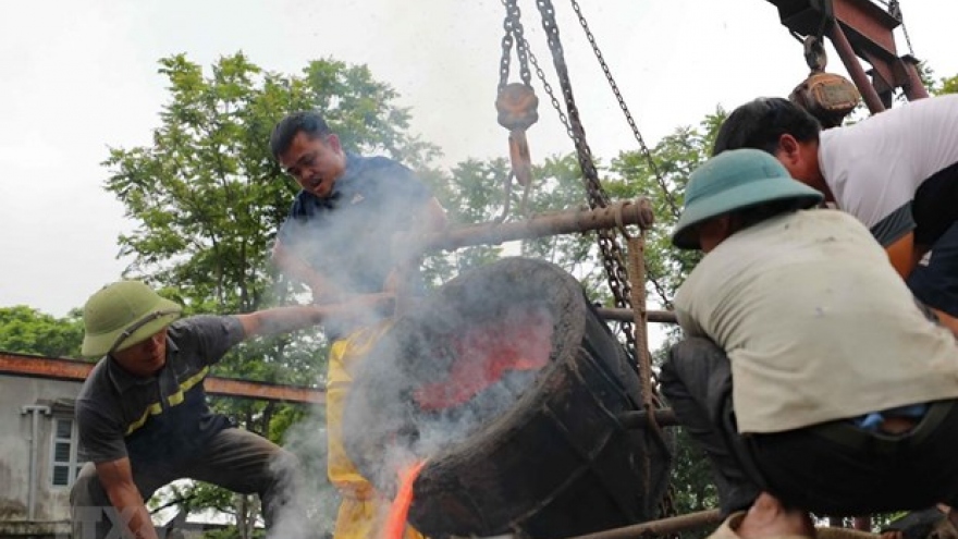 Around 300-kg bronze drum being made to mark national elections