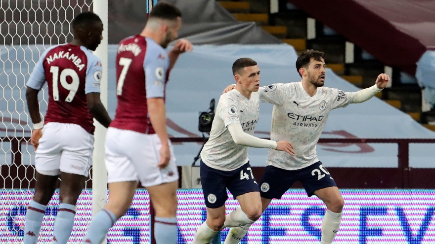 Thắng "không tưởng" Aston Villa, Man City tiến sát chức vô địch Ngoại hạng Anh