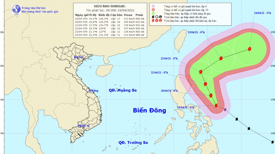 Super typhoon Surigae forecast to weaken from April 20