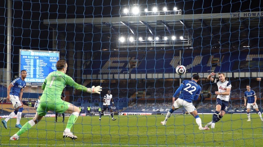 Harry Kane lập cú đúp, Tottenhamm thoát thua trước Everton