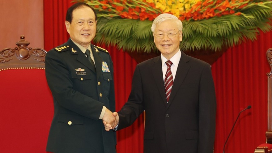 Tổng Bí thư Nguyễn Phú Trọng tiếp Bộ trưởng Quốc phòng Trung Quốc Ngụy Phượng Hòa
