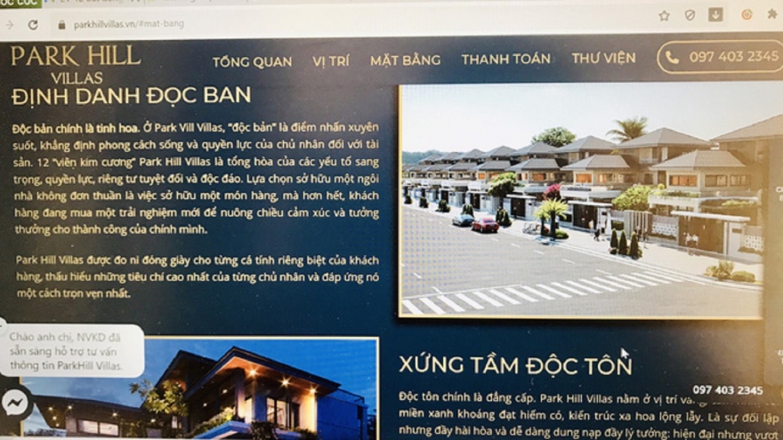 Thừa Thiên Huế vào cuộc việc quảng cáo "thổi phồng" Khu nghỉ dưỡng Park Hill Villas