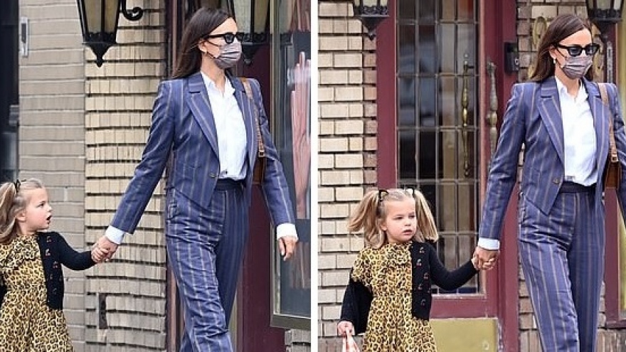 Irina Shayk và tình cũ Bradley Cooper vui vẻ đưa con gái cưng đến trường