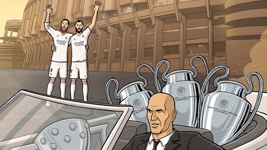 Biếm họa 24h: HLV Zidane nói lời chia tay Real Madrid