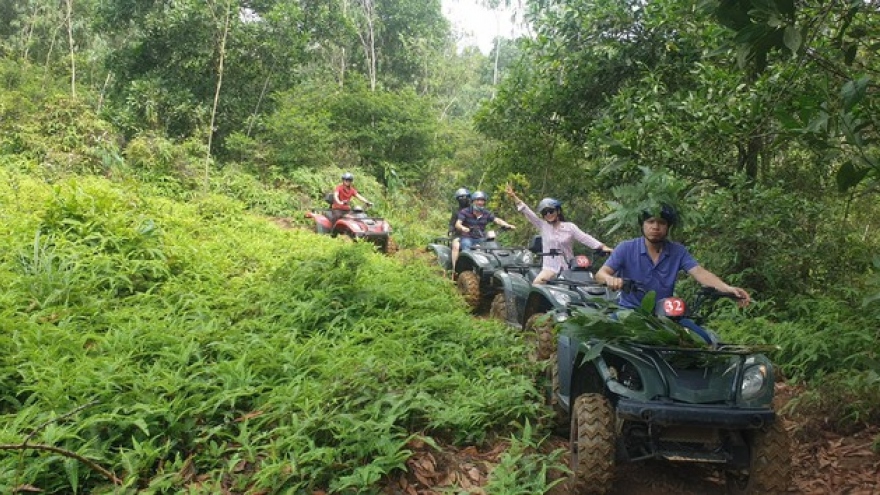 Driving all-terrain vehicles through the forests of Dong Mo