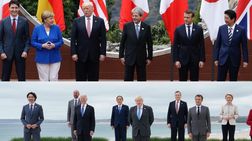 Đằng sau bức ảnh tập thể tiết lộ sự đối lập giữa Trump và Biden ở Thượng đỉnh G7