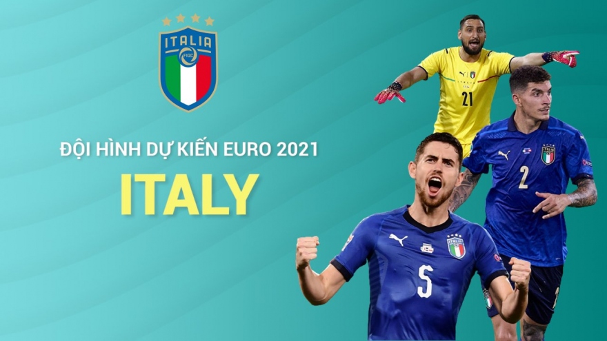 Đội hình “công cường - thủ chắc” của Italia trước Áo ở vòng 1/8 EURO 2021
