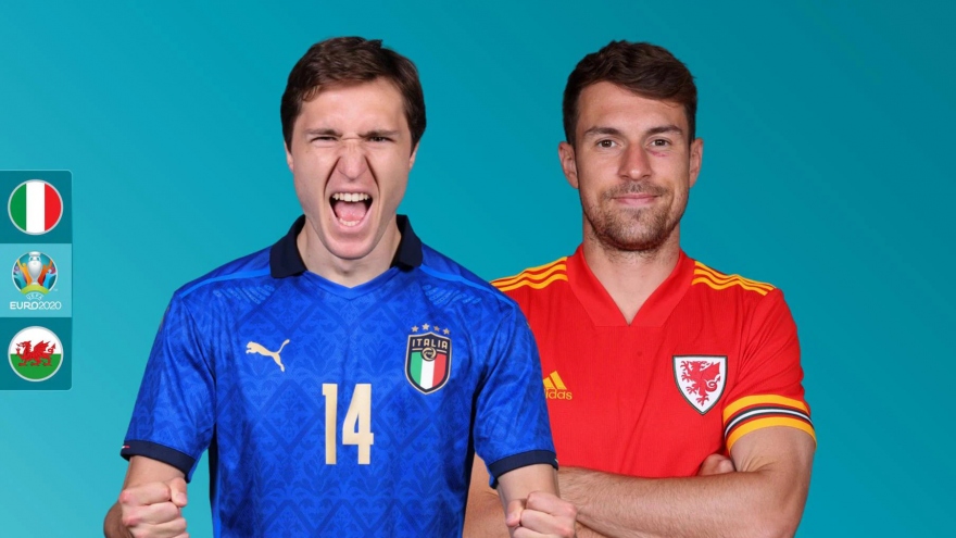 Lịch thi đấu bóng đá EURO 2021 hôm nay 20/6: Italia đối đầu Xứ Wales