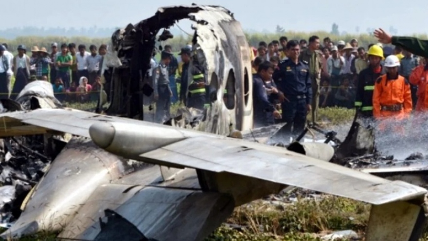 Máy bay quân sự Myanmar gặp nạn, ít nhất 12 người thiệt mạng
