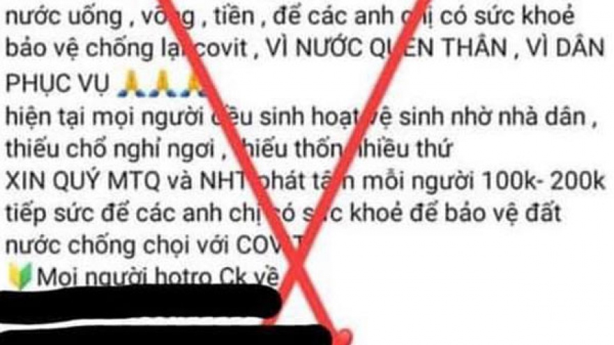 Cảnh báo lừa đảo kêu gọi ủng hộ hoạt động phòng, chống dịch Covid-19