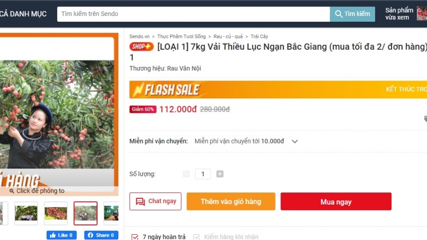 6 sàn thương mại điện tử khởi động hỗ trợ tiêu thụ vải thiều Bắc Giang 