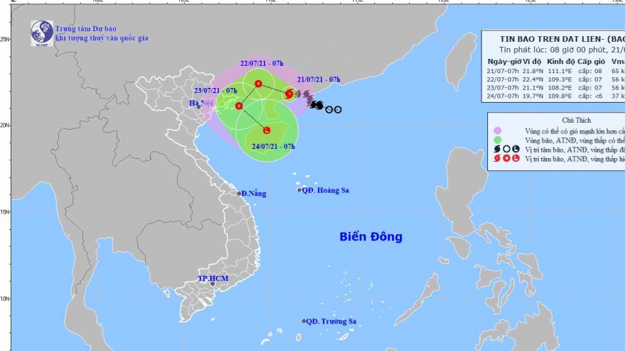 Bão số 3 trên đất liền suy yếu thành áp thấp nhiệt đới trong 24 tới