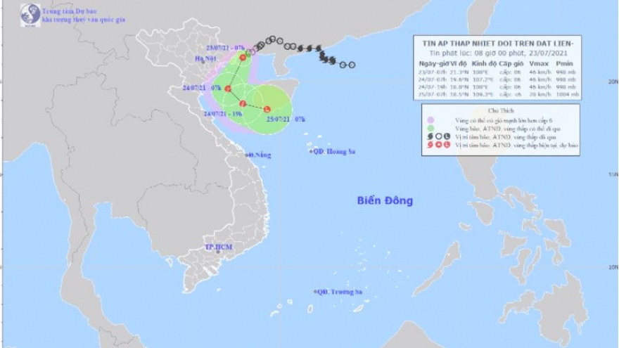 Áp thấp nhiệt đới đang trên vùng biển phía Bắc Quảng Ninh, giật cấp 8