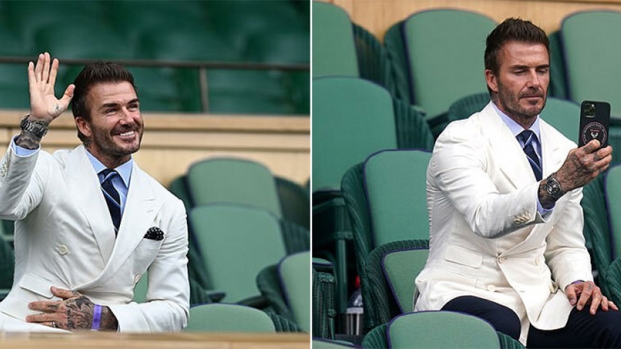 David Beckham diện vest lịch lãm đi xem Wimbledon