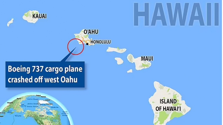 Máy bay Boeing 737 chở hàng lao xuống biển ở ngoài khơi Honolulu