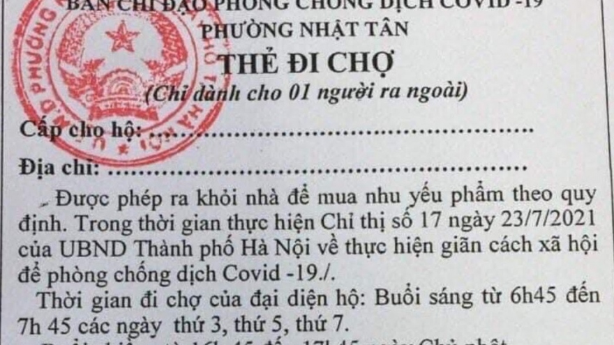 Phường Nhật Tân (Hà Nội) áp dụng “thẻ đi chợ”