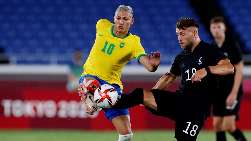 Richarlison lập hat-trick, Brazil thắng dễ Đức ngày ra quân Olympic Tokyo