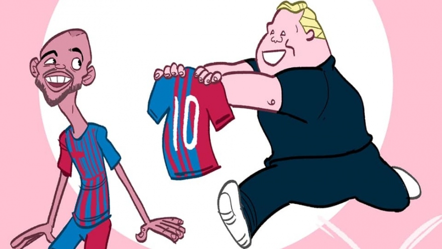 Biếm họa 24h: Braithwaite đủ sức mặc áo số 10 mà Messi để lại