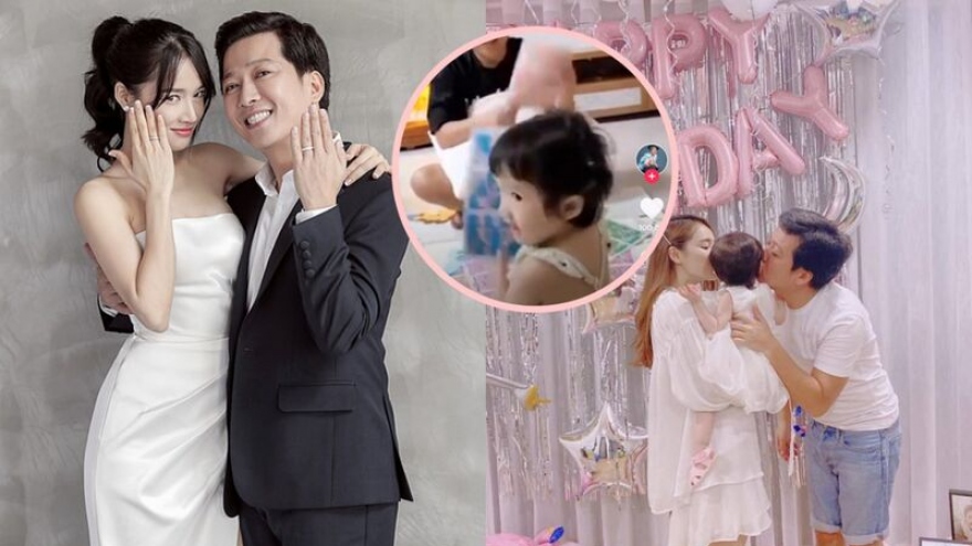 Chuyện showbiz: Trường Giang khoe khoảnh khắc dạy con gái học tiếng Anh cực đáng yêu