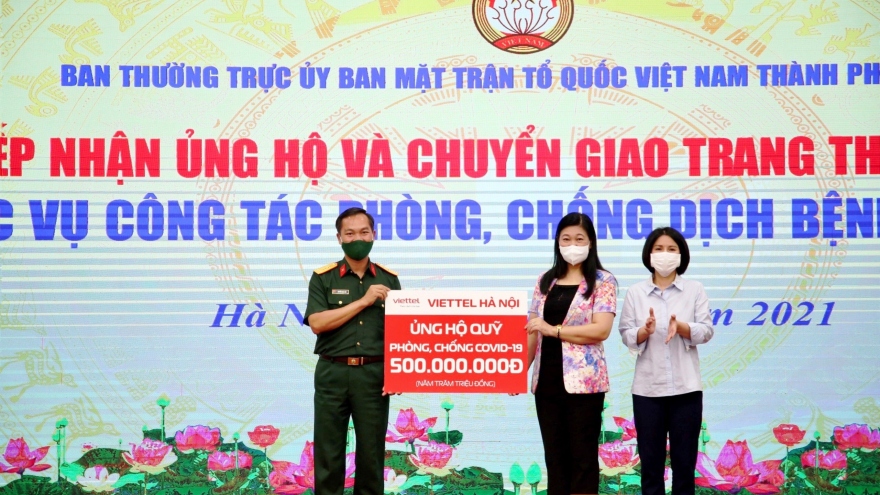 Viettel Hà Nội ủng hộ 500 triệu đồng phục vụ công tác phòng, chống dịch Covid-19