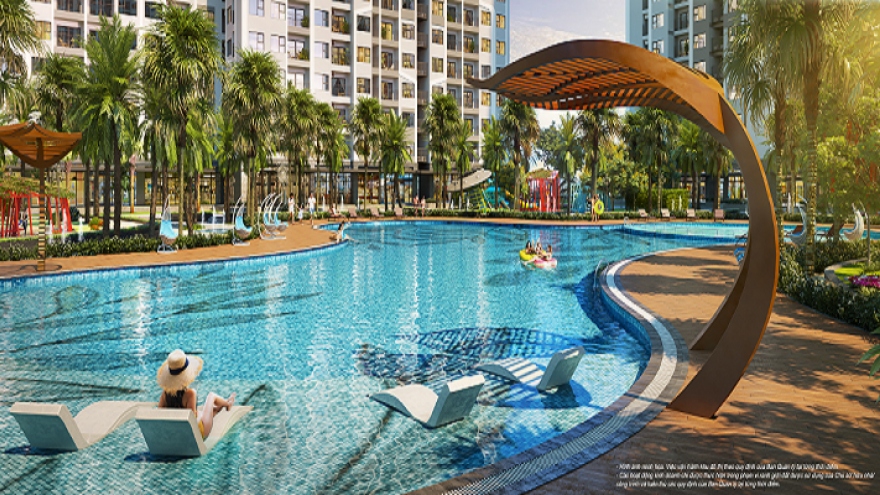 Bể bơi nhiệt đới 1.000 m2 phong cách Mỹ - chuẩn sống nghỉ dưỡng của The Miami