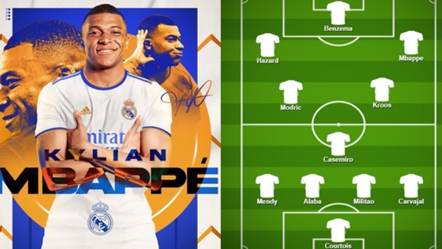 Dự đoán đội hình tối ưu của Real Madrid khi có Kylian Mbappe