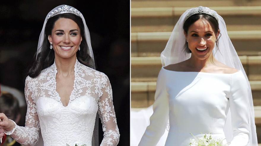 Váy cưới của Meghan Markle và Công nương Kate được tìm kiếm nhiều nhất năm 2021