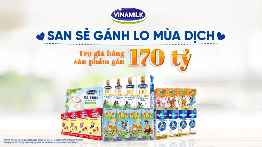 Vinamilk hỗ trợ quà tặng trợ giá mùa dịch lên đến gần 170 tỷ đồng