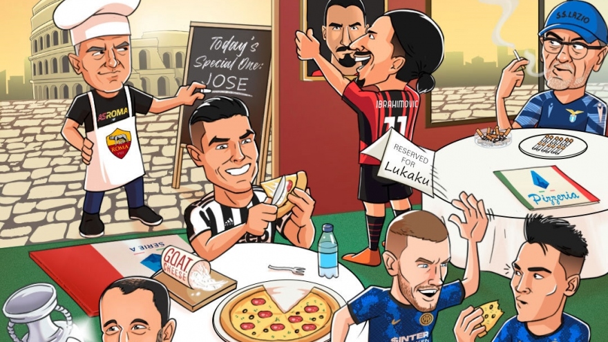 Biếm hoạ 24h: Mourinho và Ronaldo mang tới bữa tiệc thịnh soạn ở Serie A