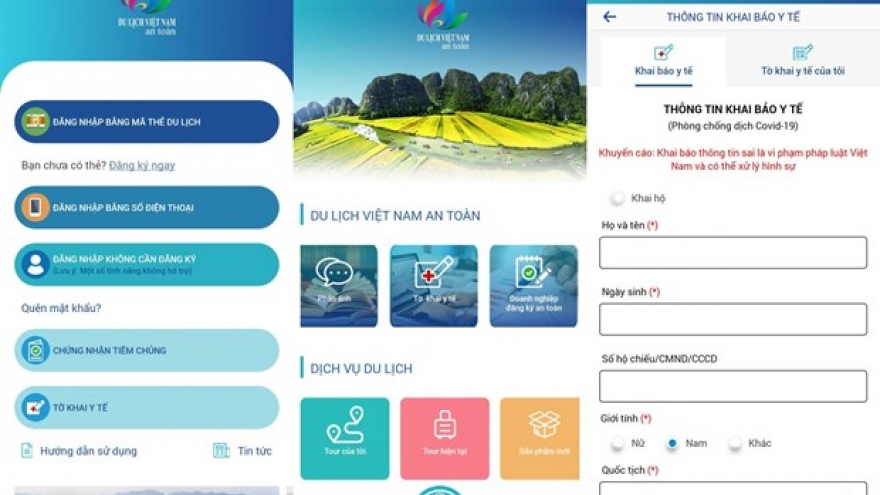 Health declaration service integrated into safe tourism app