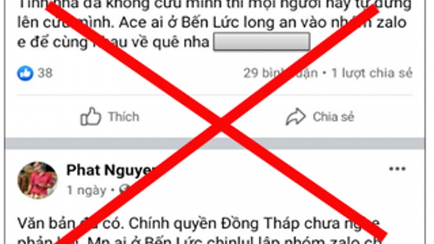 Công an tỉnh Long An xác minh xử lý vụ xúi giục, kích động lập nhóm để về quê