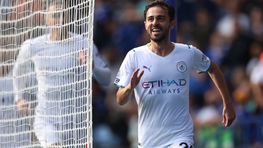 Bernardo Silva toả sáng, Man City "phục thù" Leicester