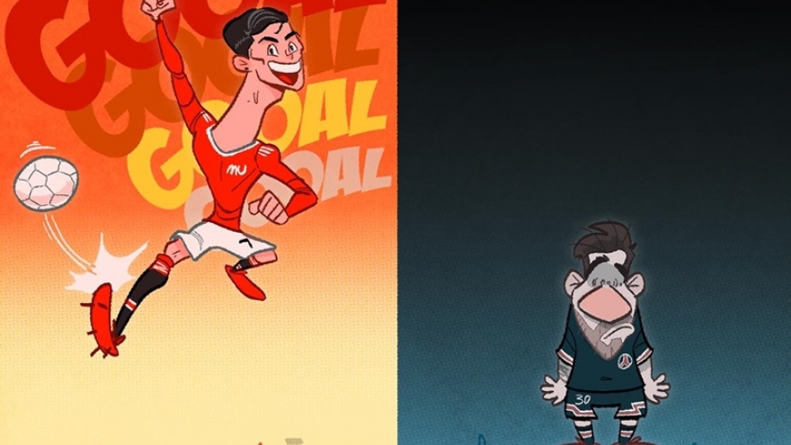 Biếm hoạ 24h: Ronaldo khiến Messi phải chịu áp lực ngàn cân