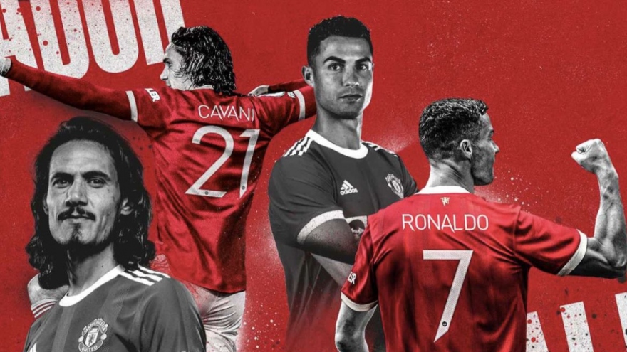 Cavani đổi số áo, Ronaldo chính thức nhận áo số 7 ở MU