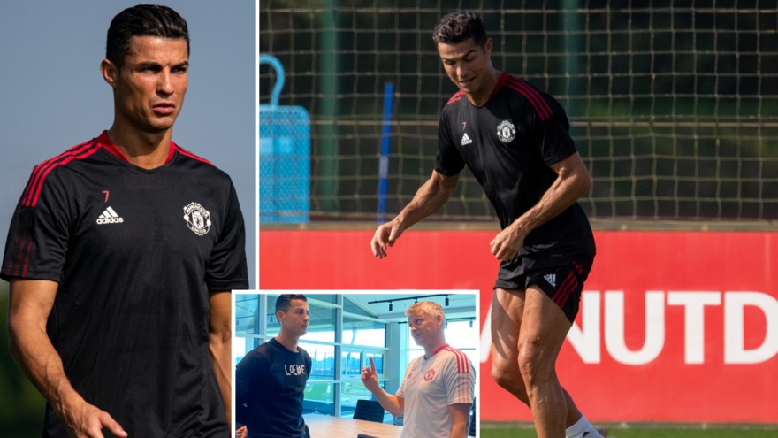 Ronaldo tập luyện cùng MU, sẵn sàng ra mắt vào cuối tuần này